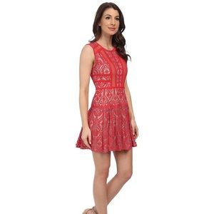Bcbg red lace cocktail dress size 8